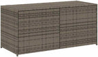 Patio Storage Bench Gray 74.8 Gal Poly Rattan Garden Storage Box with Waterproof Bag and Gas Spring