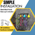 Koova Wall Mount Bike Rack | Steel Bike Mount | Adjustable Hangers | Easy Mount | USA Made