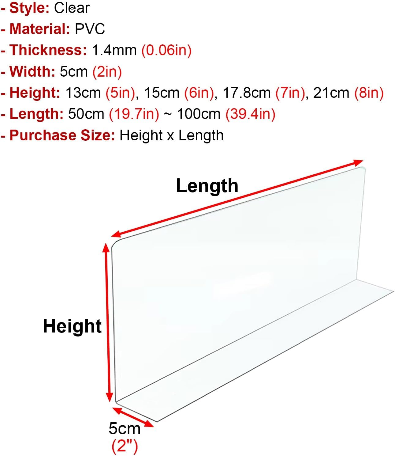 Vibeo Anti-Fall Floating Stairs Gap Blockers, 6 7 8 in High Under Couch Bottom Gap Filler, Clear L-Shaped Toy Blocker Guards for Sofa, Bed, Cabinet(6x31in (15x80cm))