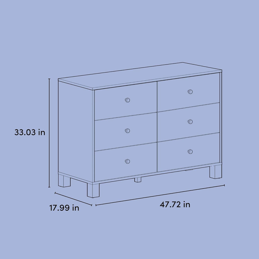 Storkcraft California 6-Drawer Double Dresser, Olive with Driftwood | GREENGUARD Gold Certified, Wood Dresser, Spacious Storage Organizer for Kids Bedroom, Safety Interlocking Drawer System