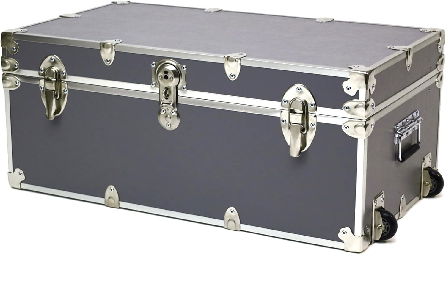 Rhino Trunk & Case Large Essential Trunk With Wheels 32”x18”x14”, 1000+ lbs Capacity - Many Colors. Strong, USA Made Summer Camp Footlocker, and Secure College Dorm Storage Chest