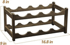 Wine Rack 8 Bottle 2-Tier Eco-Friendly Bamboo Wine Storage Easy-Assembly Space-Saving for Wine Lovers,Kitchen Wine Organizer for Countertop,Pantry, Home,Room Decor,Bar