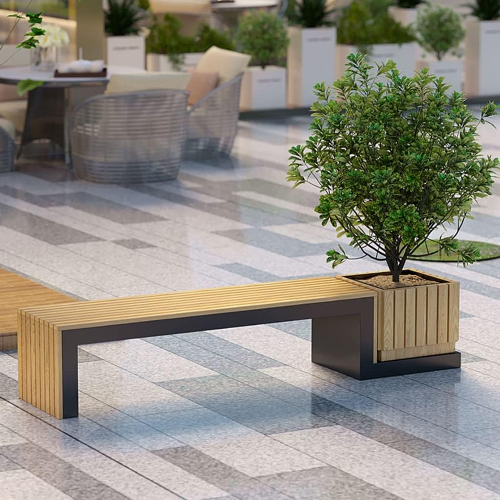 Patio Benches for Outdoors Shopping Mall Leisure Chair Outdoor Flower Pot Seat Combination Square Waiting Gazebo Creative Box Public Stool Garden Benches for Outdoors