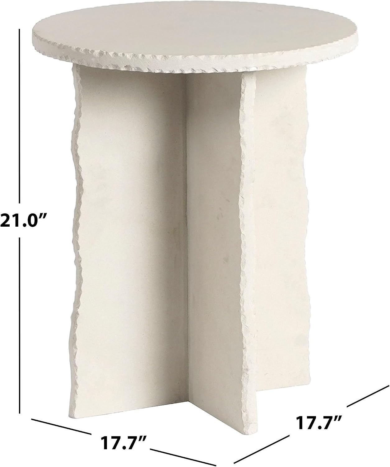 SAFAVIEH Couture Collection – Raybrook Stone Round Accent Table, Fully Assembled Mint Sandstone Side Table (SFV5785A)