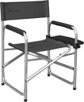 Isabella Directors Chair - Dark Grey with side table