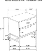 White 2-Drawer Nightstand Bedside Table,for Small Spaces