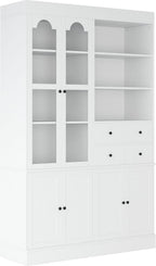 75in Tall Kitchen Pantry Cabinets with Drawers, Large Pantry Storage Cabinet with Adjustable Shelves & Doors, Freestanding Pantry Cabinet Cupboard for Dining Room Living Room (White, 75in)