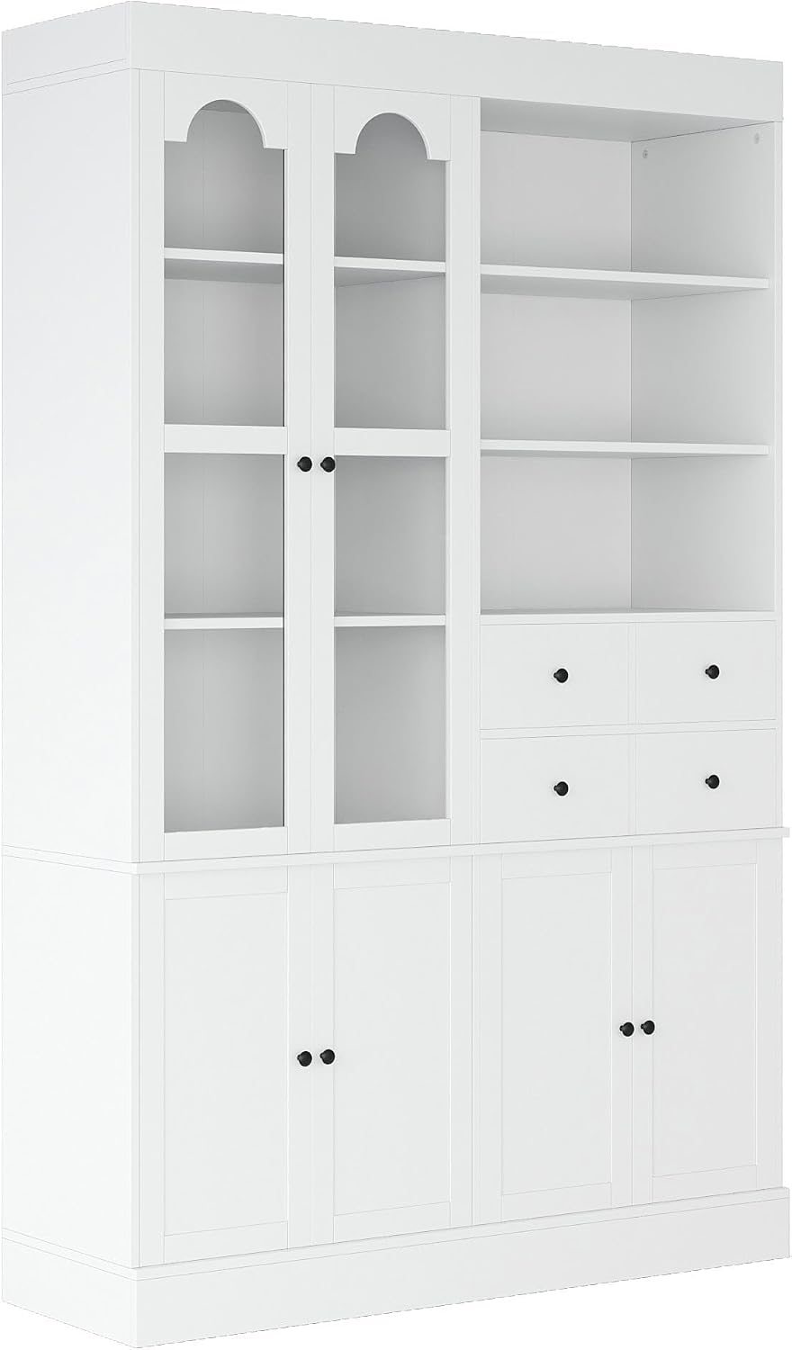 75in Tall Kitchen Pantry Cabinets with Drawers, Large Pantry Storage Cabinet with Adjustable Shelves & Doors, Freestanding Pantry Cabinet Cupboard for Dining Room Living Room (White, 75in)
