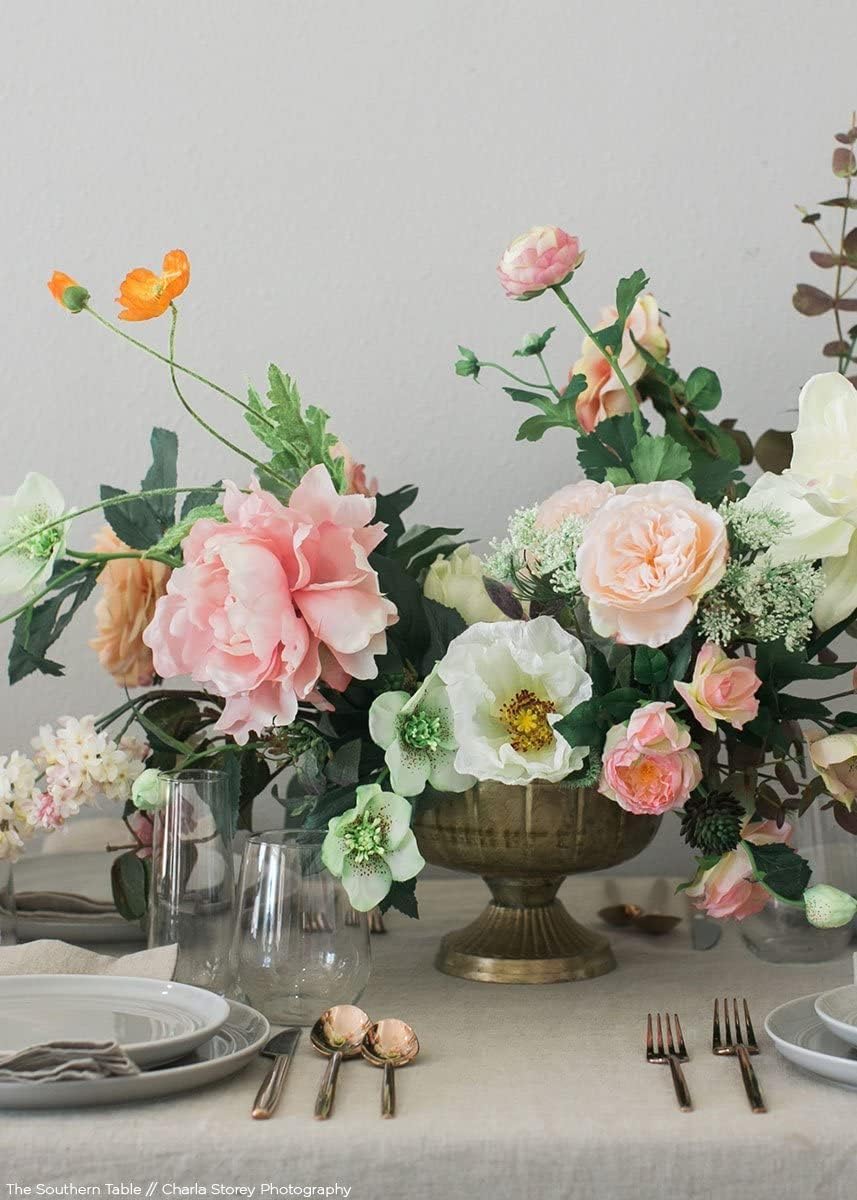 Accent Decor Distressed Gold Metal Compote Bowl | Gold Compote Vase l Lita Metal Vase l Indoor and Outdoor Compote for Any Event