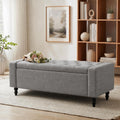 Storage Bench for End of Bed, 47 Inch Upholstered Storage Ottoman Bench with Removable Lid, Diamond Tufted Hidden Storage Bench for Bedroom, Entryway Bench with Solid Wood Legs, Gray