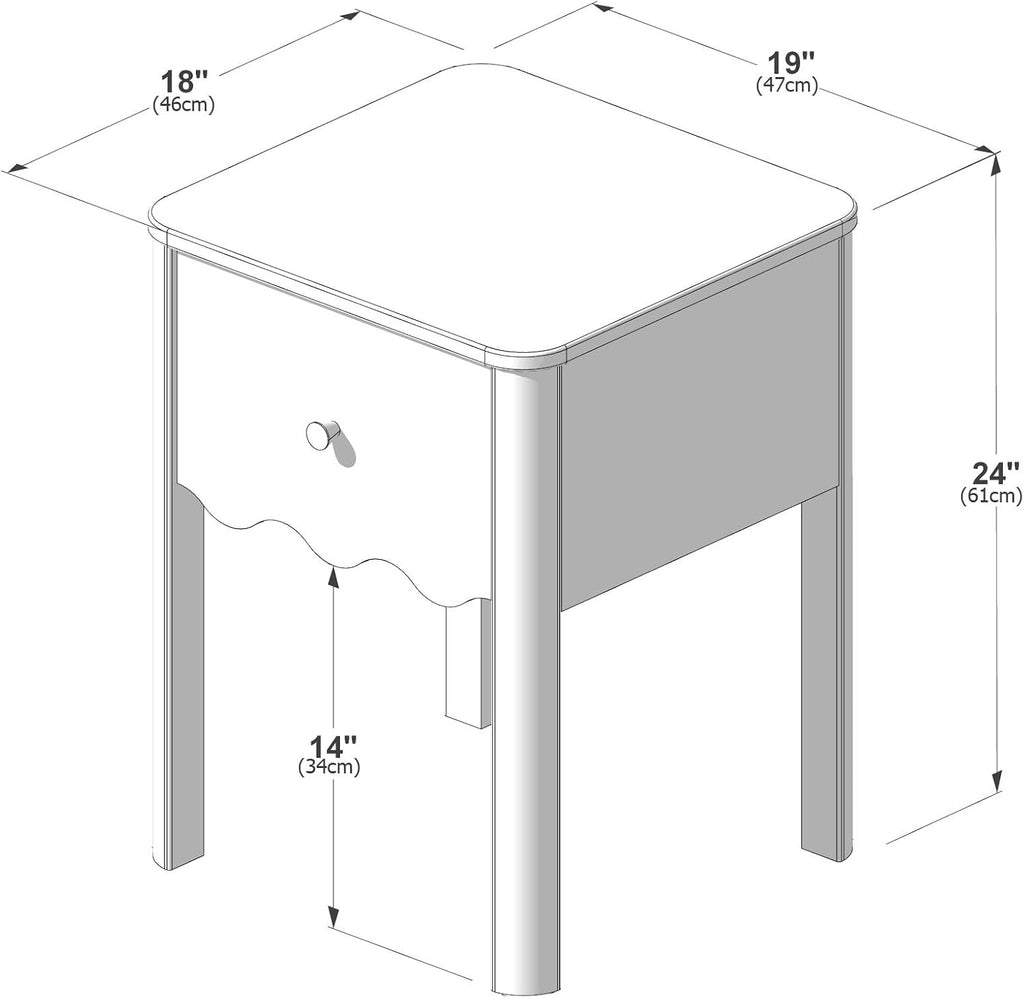 Max & Lily Sutton Nightstand, Linen White