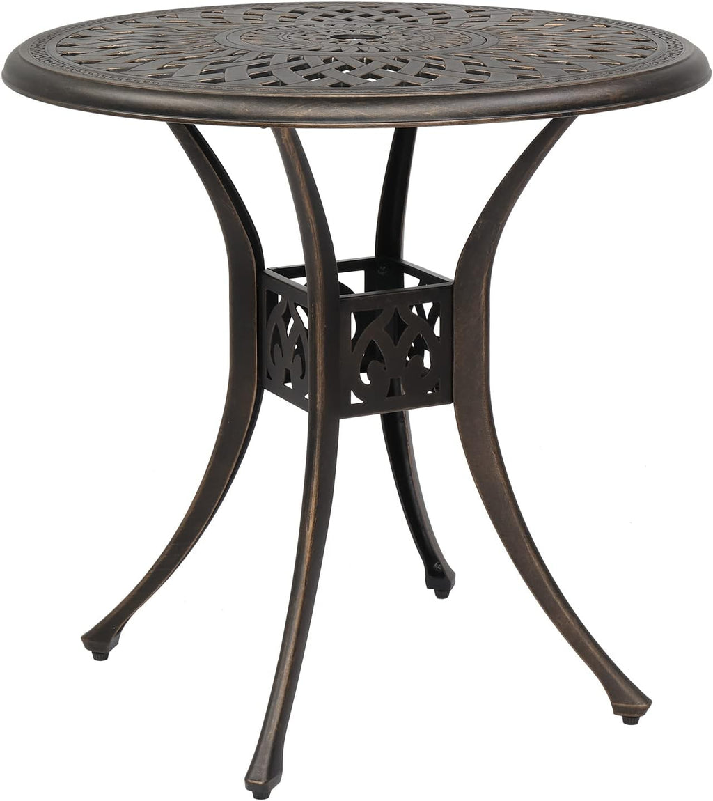 78x78x75cm Circular Diamond Top Cast Aluminum Table, Bronze