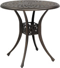 78x78x75cm Circular Diamond Top Cast Aluminum Table, Bronze