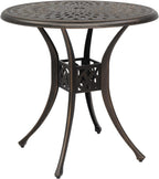 78x78x75cm Circular Diamond Top Cast Aluminum Table, Bronze