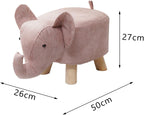 Ottoman Stool Kids Stool Animal Footstool Sofa Tea Stool for Bedroom Decor, Pink