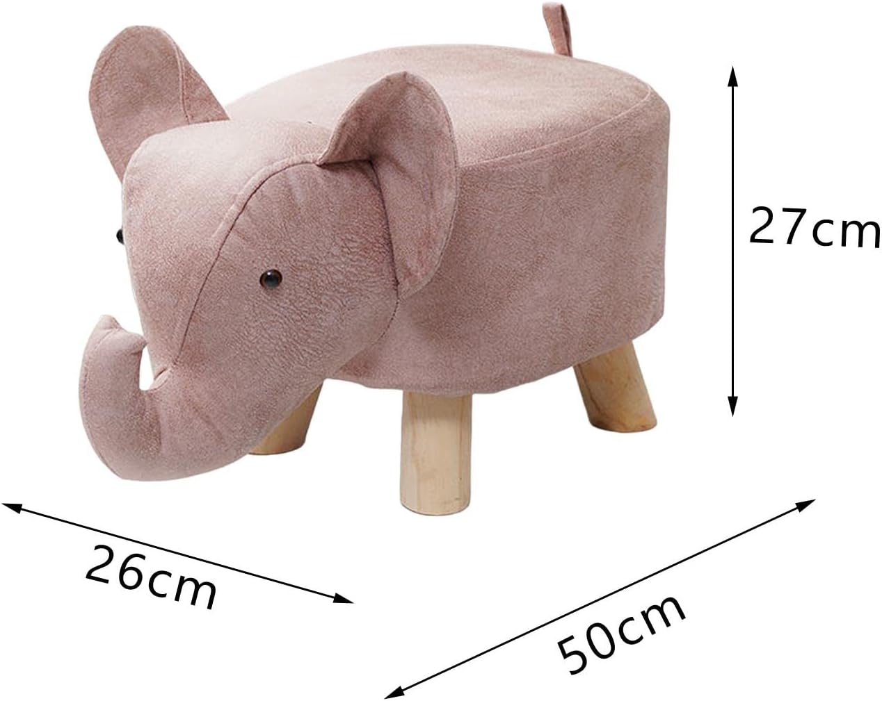 Ottoman Stool Kids Stool Animal Footstool Sofa Tea Stool for Bedroom Decor, Pink