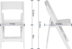 Flash Furniture Hercules Tucker Commercial White Resin Folding Chair - Lightweight, Vinyl Padded Removable Seat, Indoor Outdoor Use, Event & Wedding Ready, Set of 4