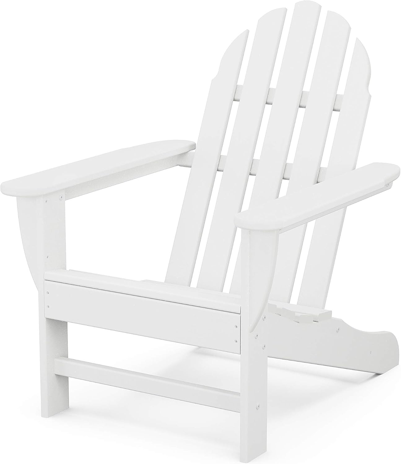 Polywood Classic Adirondack Chair & South Beach 18" Side Table Bundle, White
