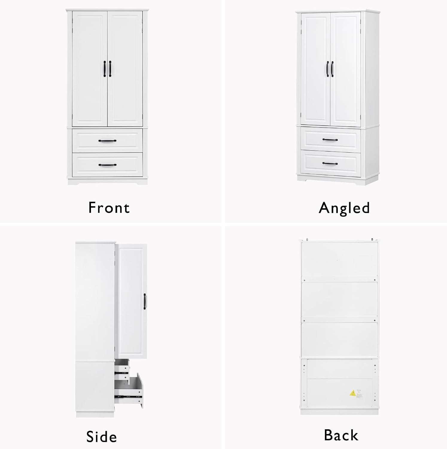 Farmhouse Kitchen Pantry Cabinet 71-Inch Tall Freestanding Pantry Storage Cabinet Cupboard with Adjustable Shelves for Kitchen Laundry Living Dining Room, White