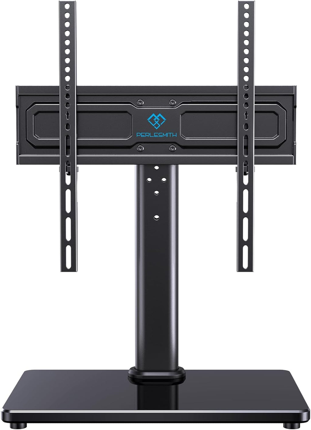 PERLESMITH Universal Swivel TV Stand for 24-60 inch TVs up to 99 lbs, 12 Height Adjustable Table Top TV Stand, TV Base Stand with Tempered Glass Base, Max VESA 400x400mm, PSTVS33