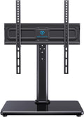 PERLESMITH Universal Swivel TV Stand for 24-60 inch TVs up to 99 lbs, 12 Height Adjustable Table Top TV Stand, TV Base Stand with Tempered Glass Base, Max VESA 400x400mm, PSTVS33