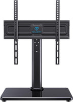 PERLESMITH Universal Swivel TV Stand for 24-60 inch TVs up to 99 lbs, 12 Height Adjustable Table Top TV Stand, TV Base Stand with Tempered Glass Base, Max VESA 400x400mm, PSTVS33