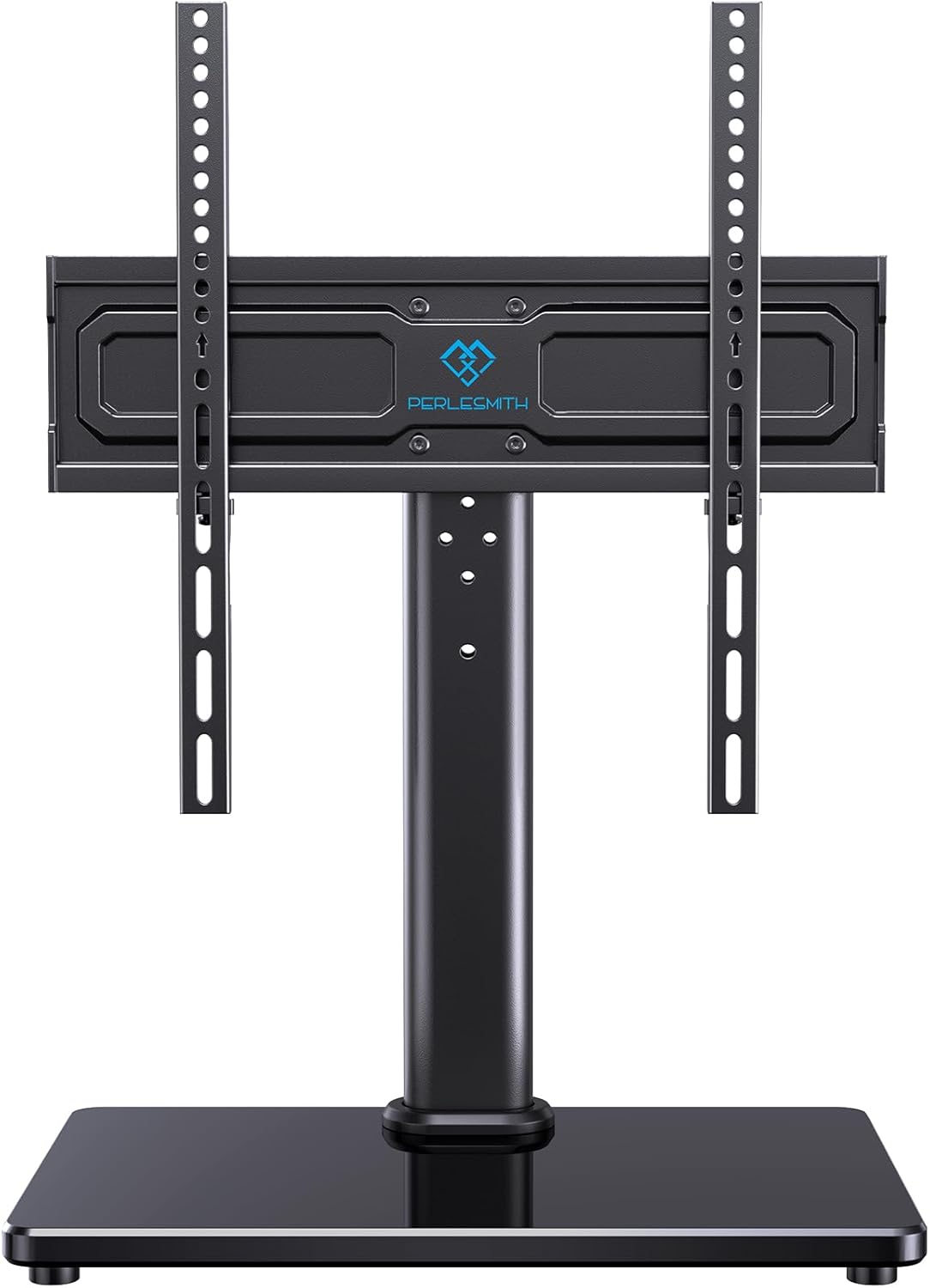 PERLESMITH Universal Swivel TV Stand for 24-60 inch TVs up to 99 lbs, 12 Height Adjustable Table Top TV Stand, TV Base Stand with Tempered Glass Base, Max VESA 400x400mm, PSTVS33