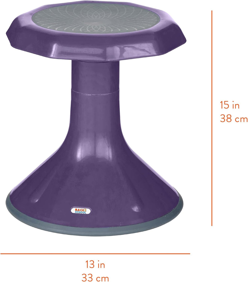 Back2School Express Wobble Sensory Stool, 15in Seat Height, Flexible Seating, Eggplant