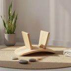 Meditation Bench Kneeling Stool Comfortable Seating Enhanced Posture Base Portable Assembly Convenient Storage Suitable for Mindfulness Practice Home Exercise Space, Natural Wood, L