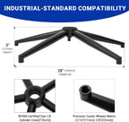 28" Office Chair Replacement Parts- Heavy Duty Base Replacement- 2500 Lbs Capacity Matte Black Metal Chair Legs with Universal Casters Sockets, for Most Office/Desk Chair