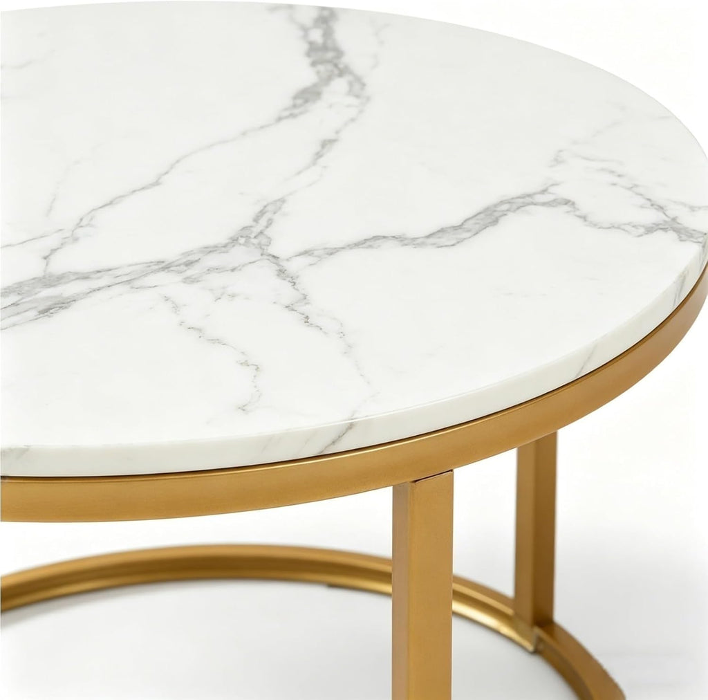 Stylish Round Nesting Coffee Table Combination Space Saving Stackable Design Suitable for Living Room Use Mesa De Centro para Sala Refines Overall Room Appearance