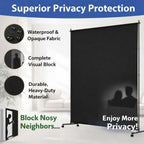 Large Single Panel Room Divider, 73" x 75" Freestanding Privacy Screen with Wheels, Thickened Fabric Partition Wall for Room Separation, Portable Room Separator for Indoor Office, Bedroom,Patio