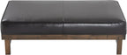 Christopher Knight Home Hillman PU Ottoman with Wood Frame,Rectangular Upholstered Footrest Bench,Non Storage Faux Leather Ottoman Bench for Living Room Bedroom Entryway Home Decor,Brown