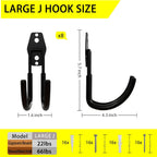 8 Pack Garage Hooks Heavy Duty with Anti-Slip Coating, Steel Utility Ladder Hooks for Hanging Garden Tools, Hoses, Ropes, Bikes and More (4.3in)