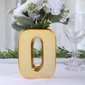 Efavormart 6" Shiny Gold Plated Ceramic Letter O Sculpture Flower Vase, Bud Planter Pot Table Centerpiece