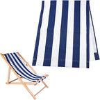 Sunloungers, Beach Sling Chair Replacement Canvas Blue and White Sling Chair Replacement Deck Chair Fabric for Sunbathing Courtyard