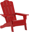 Taylor & Logan Nellis Adirondack Chair with Cup Holder, Weather Resistant HDPE Adirondack Chair in Red