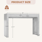 55” Bar Table，Modern Counter Height Pub Table, Long Bar Dining Table with Faux Marble Tabletop，Rectangular Home Bar Unit for 4-6 People, Kitchen, Living Room, Bar, Faux Marble