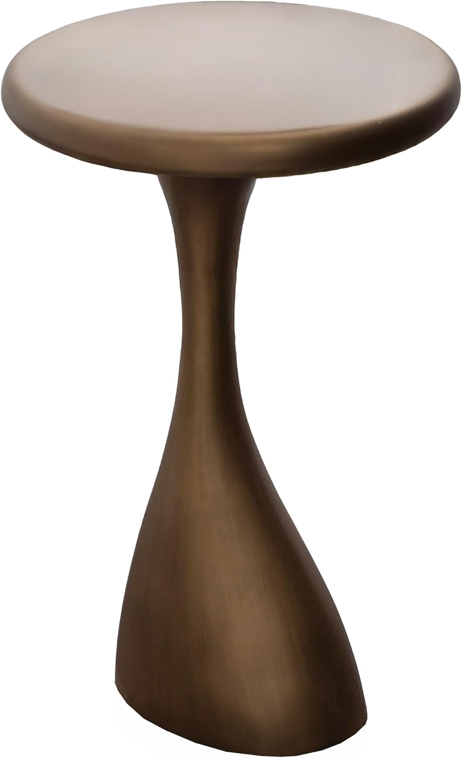 Kate and Laurel Auclair Modern Metal Round Side Table, 14 x 14 x 22, Antique Brass, Sculptural Circle End Table for Use as Unique Bedroom Nightstand or Pedestal Martini Table