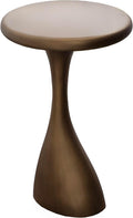 Kate and Laurel Auclair Modern Metal Round Side Table, 14 x 14 x 22, Antique Brass, Sculptural Circle End Table for Use as Unique Bedroom Nightstand or Pedestal Martini Table