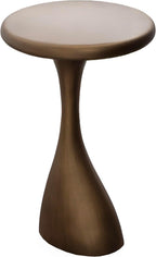 Kate and Laurel Auclair Modern Metal Round Side Table, 14 x 14 x 22, Antique Brass, Sculptural Circle End Table for Use as Unique Bedroom Nightstand or Pedestal Martini Table