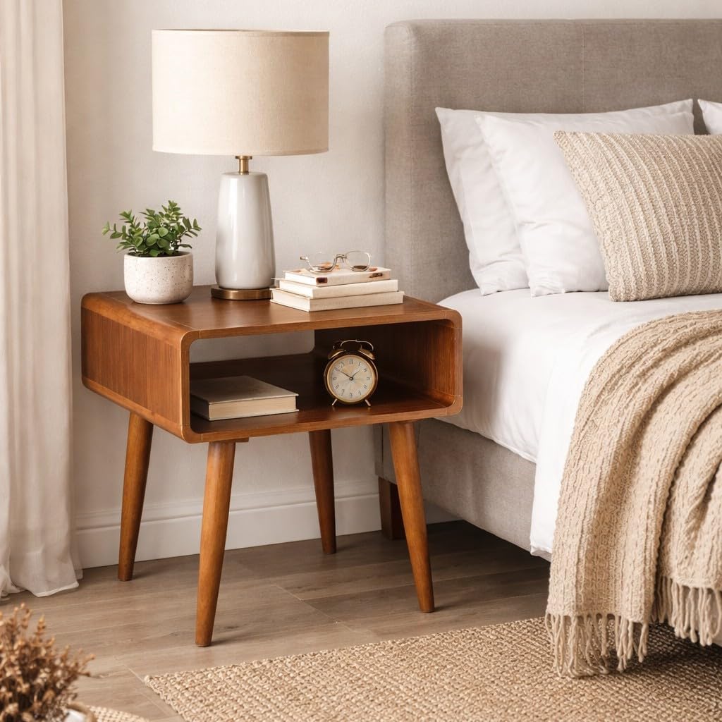 Boraam Alborg End Table - Rich Walnut Finish