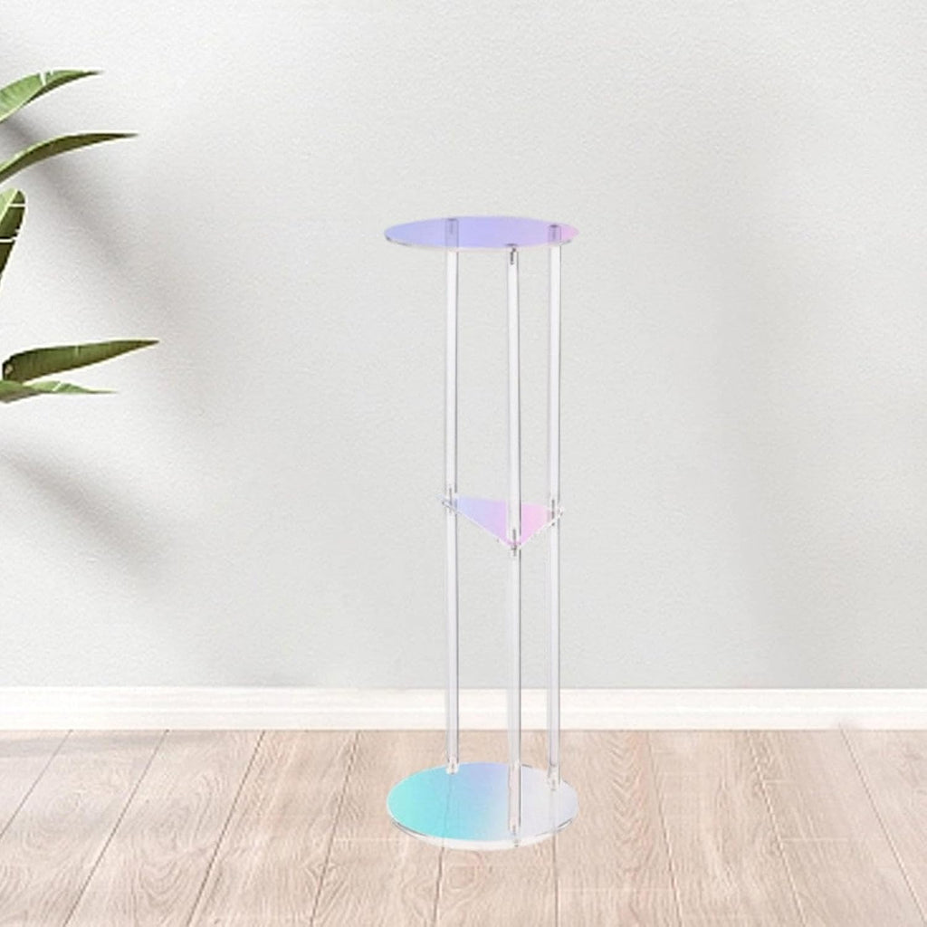 Acrylic Side Table, 3-Tier Modern End Table 20x20x60cm (7.9x7.9x23.6in) for Bedroom, Living Room, Office, Balcony