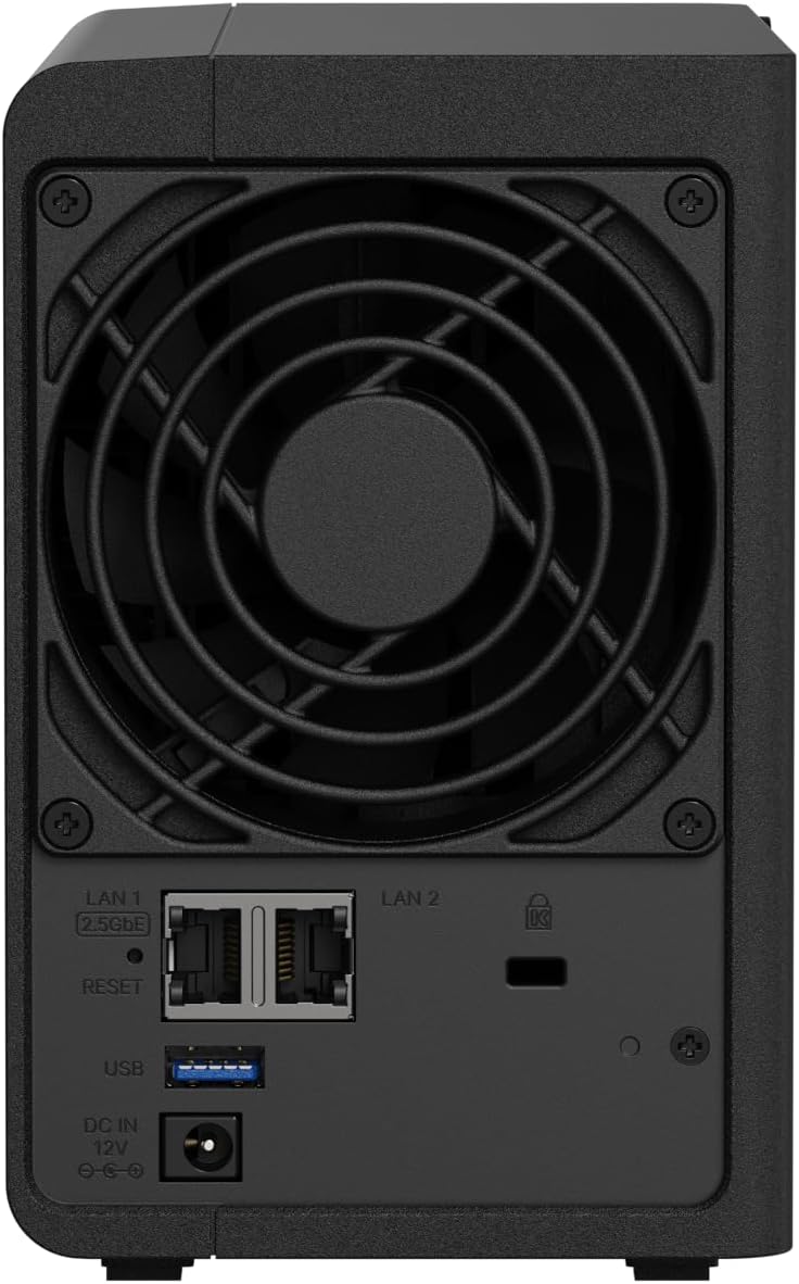 Synology DS225+ Private Cloud Media Server - Stream, Back Up Photos & Share Files, Intel CPU for Hardware Transcoding (2-Bay Diskless NAS)
