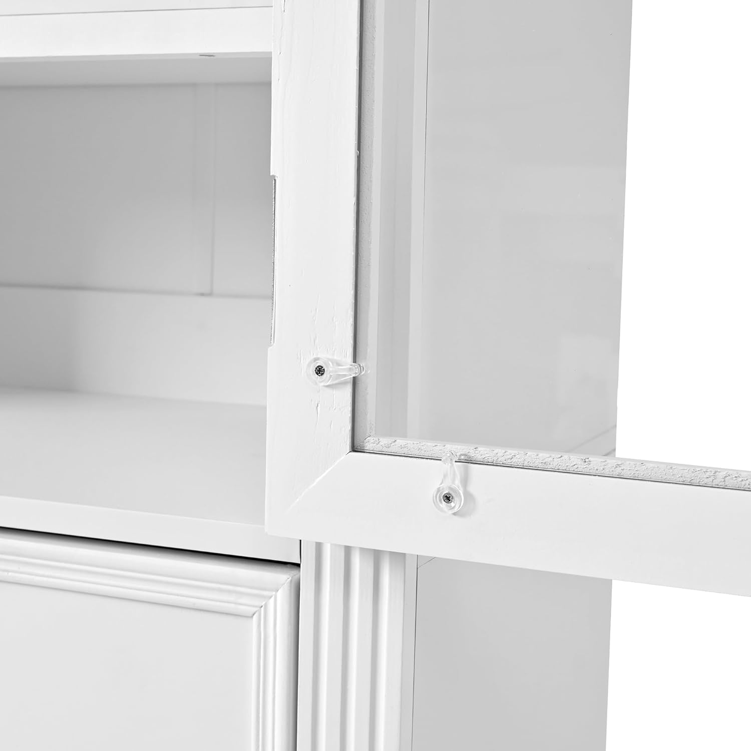 Merax 78'' Extra-Tall Kitchen Pantry Storage Cabinet, Freestanding Multifunctional Cupboard with 3 Drawers & 2 Adjustable Shelves & Power Outlet & Drop-Down Surface, for Dining and Living Room, White
