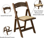 Wooden Folding Chair with Soft Cushion, Simple and Stylish, Comfortable and Durable, Suitable for Weddings, banquets and Events, no Assembly Required, Classic-Fruitwood, Set of 4