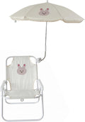 Kids Beach Chair with Umbrella, Kids Beach Chair with Umbrella, Foldable Toddler Lawn with Sun Shade for/Pool/Camping/Fishing, Bunny