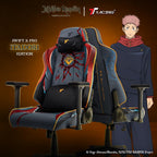 TTRACING Jujutsu Kaisen Yuji Itadori Gaming Chair with 22.6" Wide Seat | Premium faux leather & cold-cure foam, ideal for home office or streaming. Features full-tilt mechanism & 4D armrests.
