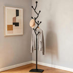 Coat Rack Freestanding Metal Tree Coat Rack Stand with Hooks, Modern Standing Hat Rack for Entryway Hallway Bedroom Office (black)