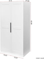 ZeHuoGe 62.99in Kitchen Pantry Cabinet, Freestanding Buffet Cupboards Sideboard with Doors & Shelves, Pantry Storage Cabinet for Kitchen, Living Room and Dinning Room (White)
